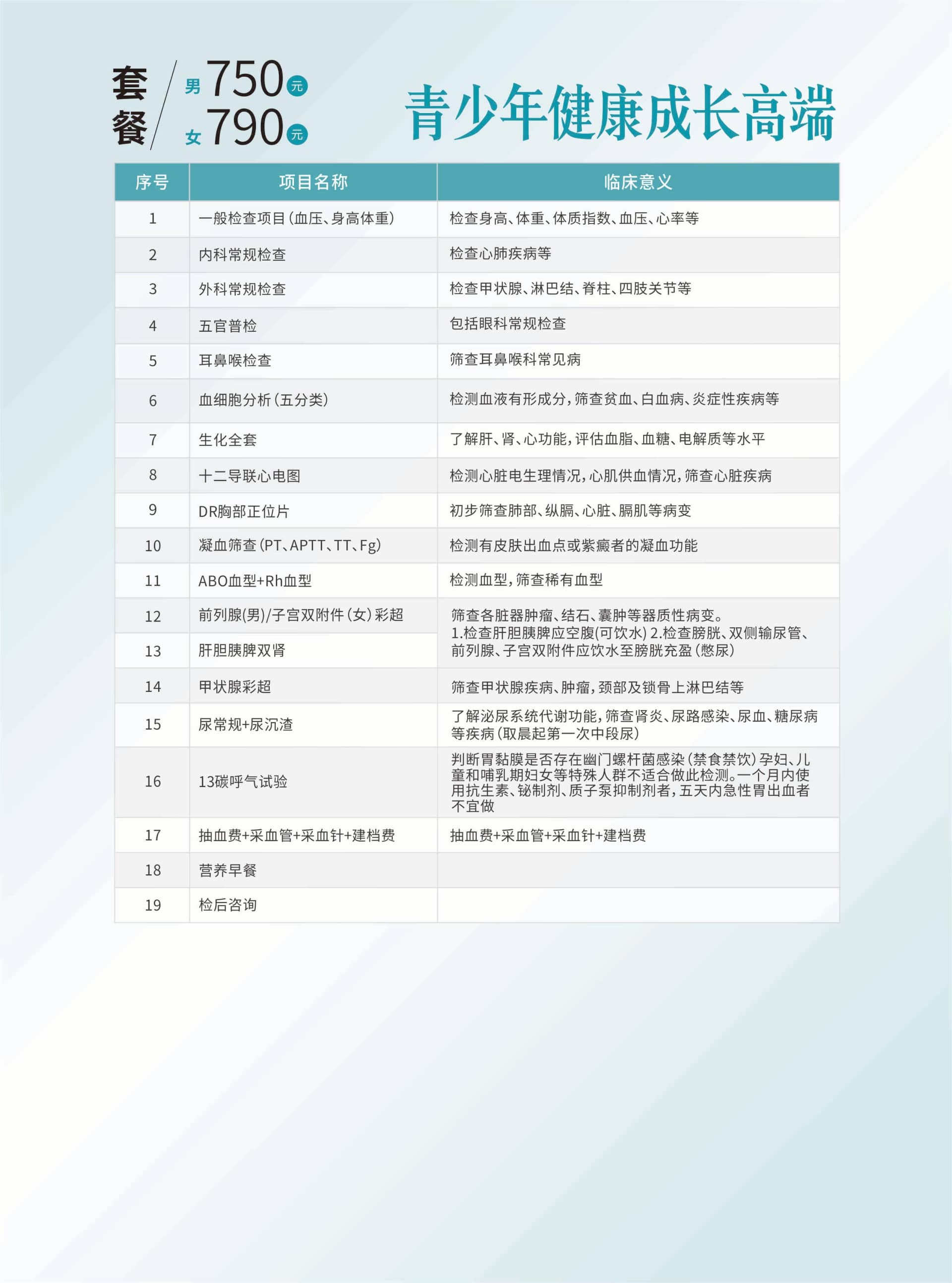 福德医院体检套餐