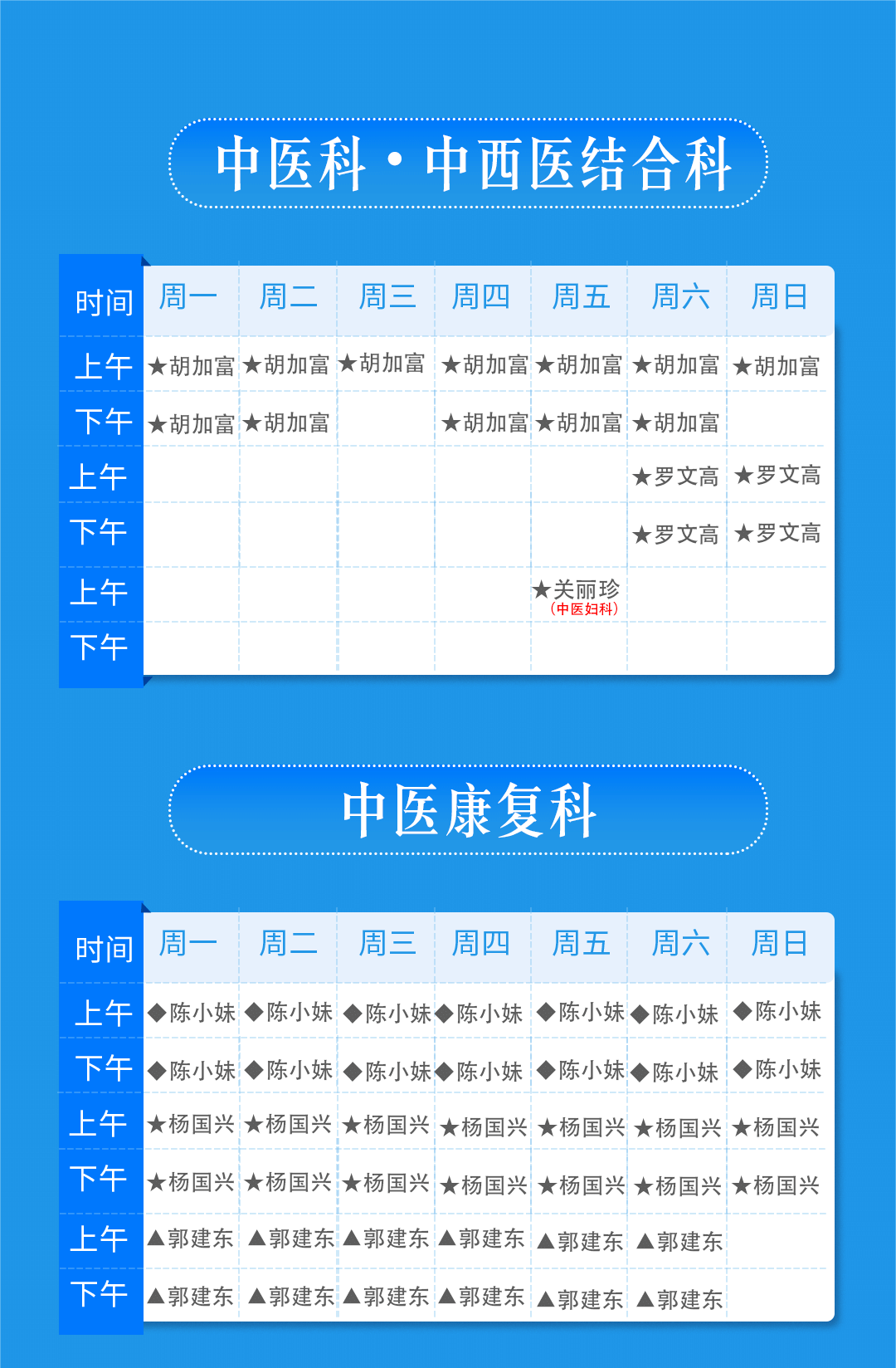 莆田福德医院专家门诊排班
